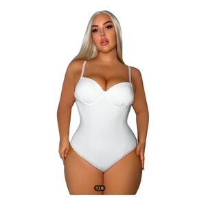 Shein Sexy Plus Size Slim Fit Bustier Slip Bodysuit